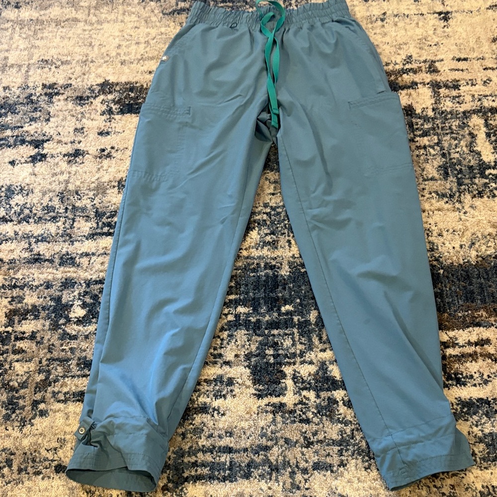 Figs Teal Straight Leg Pants
